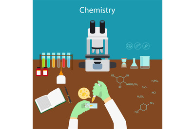 Chemistry research in laboratory