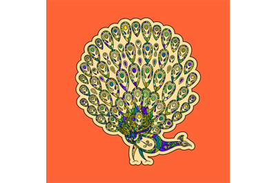 Colorful peacock sticker