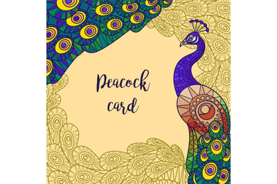 Peacock greeting card design