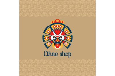 Ethno shop card with mask