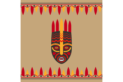 Tribal style card with mask