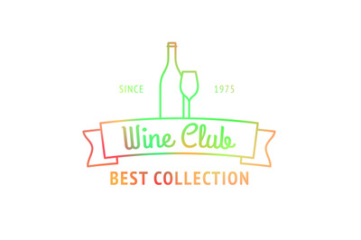 Wine club best collection colorful logo