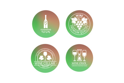 Wine logos in blurred circles backgrounds