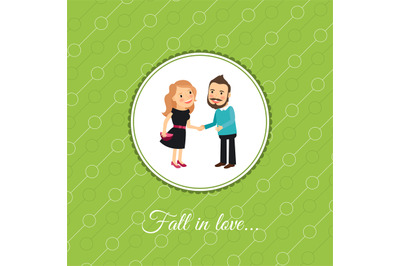 Couple in love valintines day card