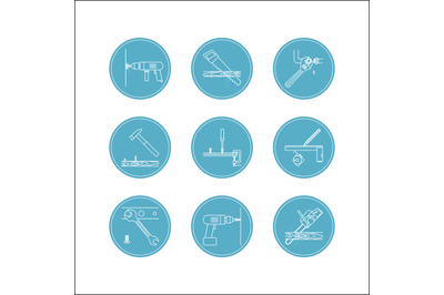 Home repair line icons