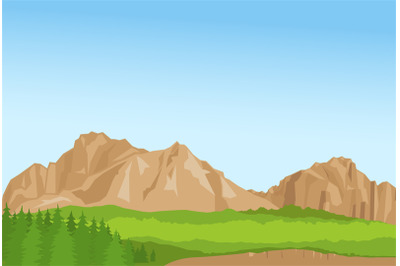 Wallpaper with summer mountains and florest