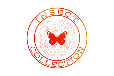 Insect collection orange round label