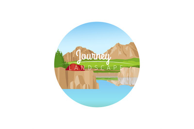 Journey landscape circle icon