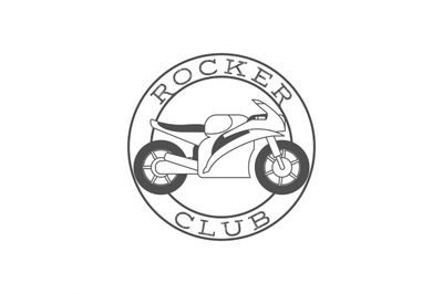 Rocker club retro label in circle