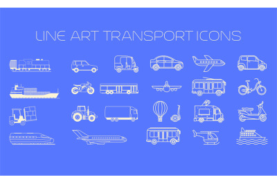 Transport line icons big set