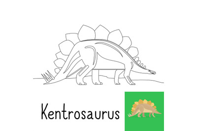 Coloring page for kids with Kentrosaurus