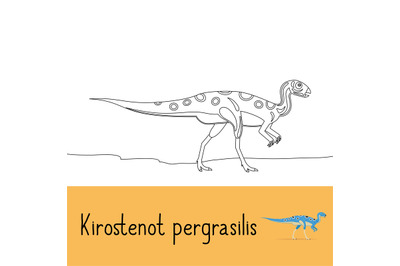 Coloring page with Kirostenot pergrasilis dinosaur