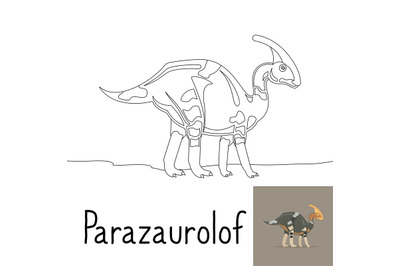 Coloring page for kids with Parazaurolof