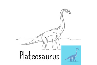 Coloring page for kids with Plateosaurus