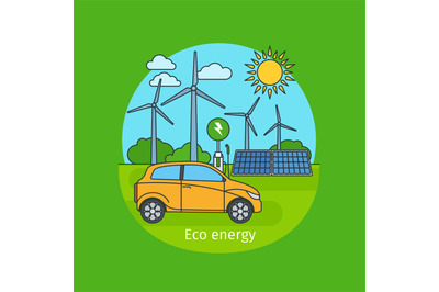 Eco energy concept with car