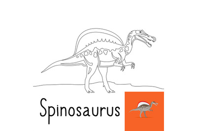 Coloring page for kids with Spinosaurus