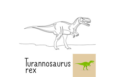 Coloring page with Turannosaurus rex