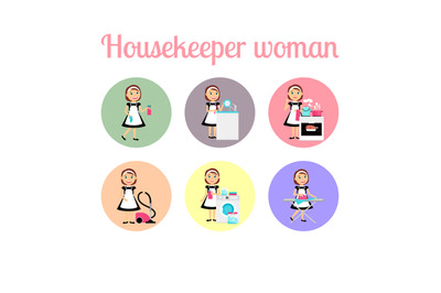 Housekeeper woman make housework