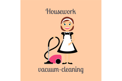 Housekeeper vacuum cleaning