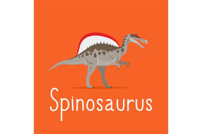 Spinosaurus dinosaur colorful card