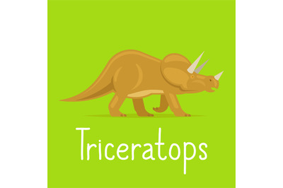 Triceratops dinosaur colorful card