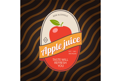 Apple juice retro fruit label