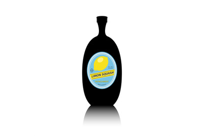 Black bottle with lemon squash