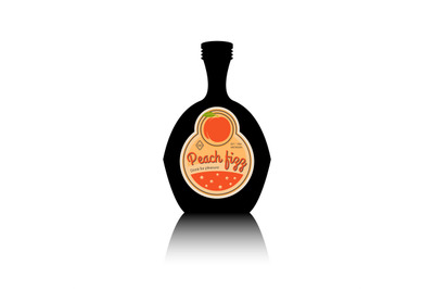 Black bottle with peach fizz