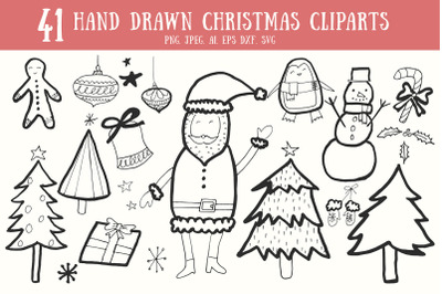 40+ Handdrawn Christmas Cliparts