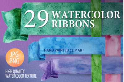 Watercolor ribbons