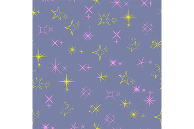 Seamless pattern with sparkles symbols