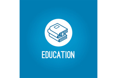 Education logo with pile of book