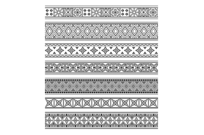 Black outline embroidery borders set