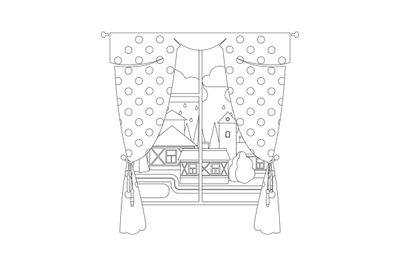 Coloring page design with window