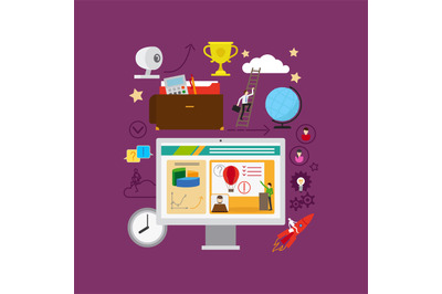 Online education conceptiual illustration