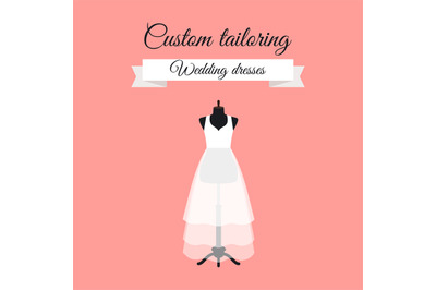 Wedding dresses logo design with mannequin