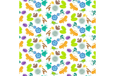 Bacteria and virus seamless pattern