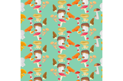 Vector mushroom seamless pattern