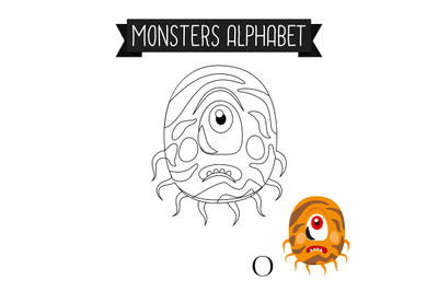 Coloring page monsters alphabet letter O