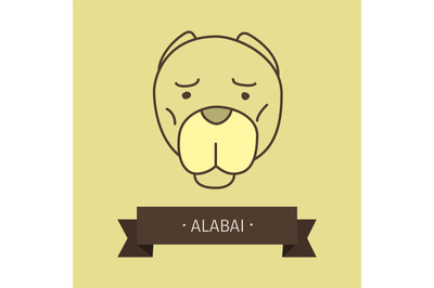 Alabai breed dog for logo design