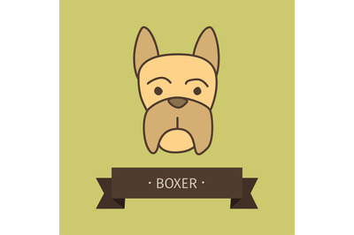 Boxer breed dog for logo design