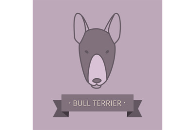 Bull terrier breed dog logo design