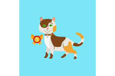 Cat win an award illustration