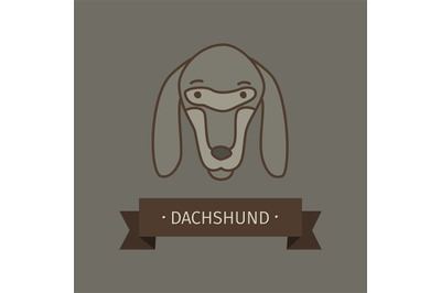 Dachshund breed dog for logo design