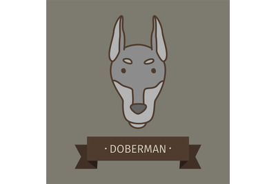 Doberman breed dog for logo design