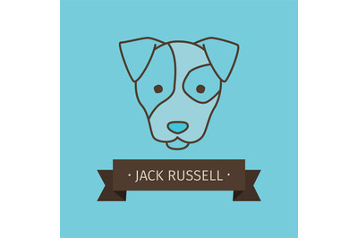 Jack russel breed dog logo design