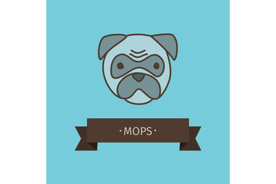 Mops breed dog for logo design