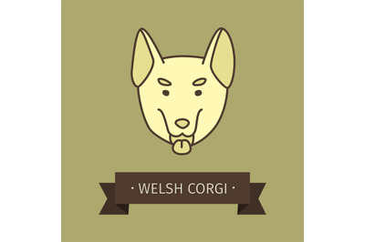 Welsh corgi breed dog for logo