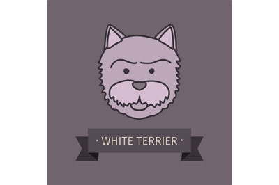 White terrier breed dog logo design