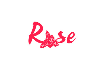 Pink fashion word rose symbol